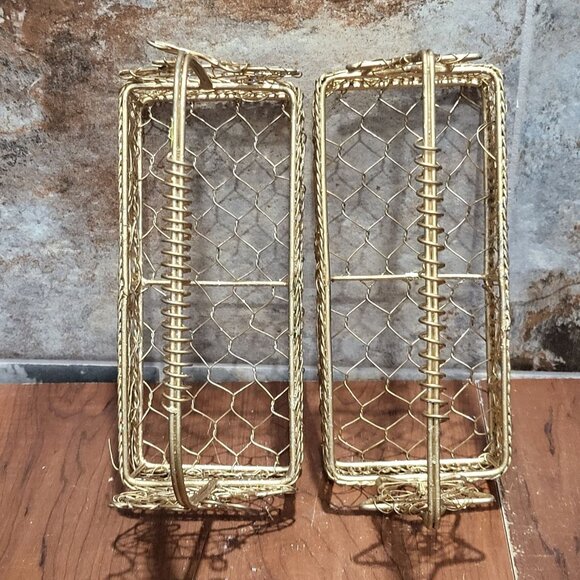 Gold Metal Wire Basket Star and Reindeer Design Christmas Container Decor - Picture 6 of 8